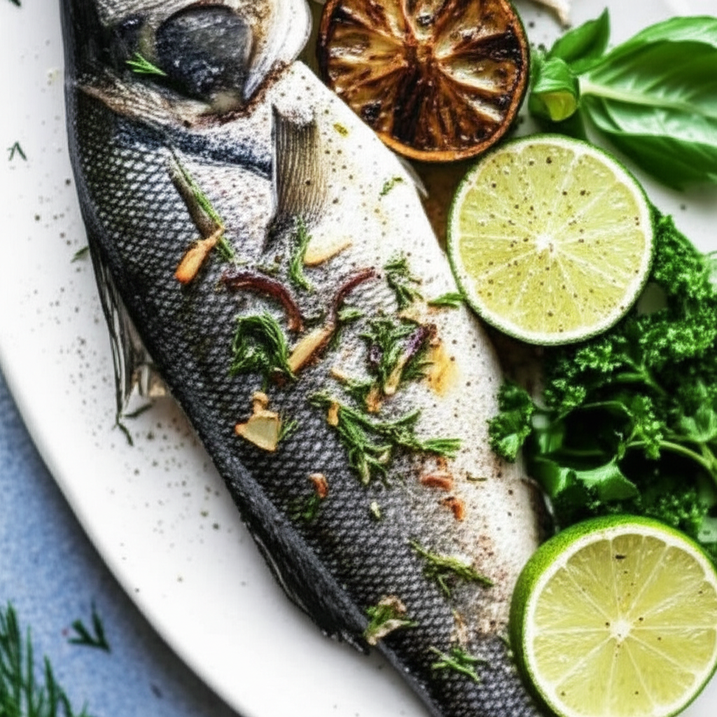 Baked Sea Bass With Herbs And Lime image