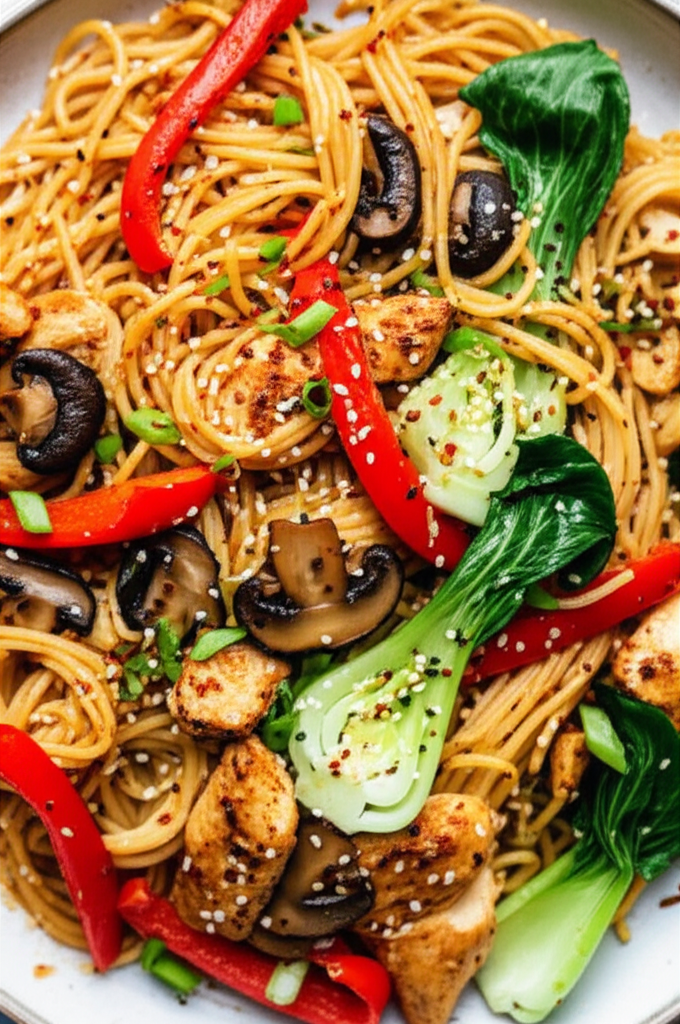 Baked Sesame Chicken Noodles image