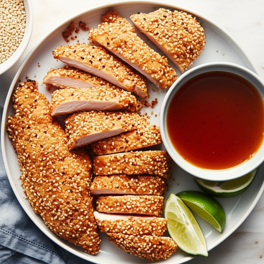 Baked Sesame Chicken With Soy Dip image