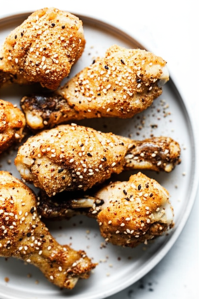 Baked Sesame Parmesan Chicken Drumsticks Or Wings image
