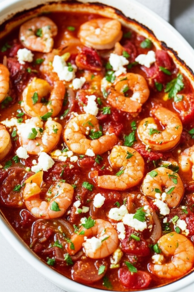 Baked Shrimp In Tomato Feta Sauce image