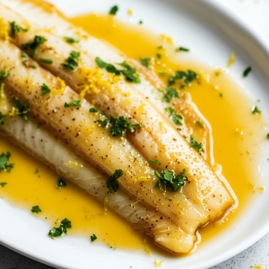 Baked Sole With A Lemon Ginger Sauce image