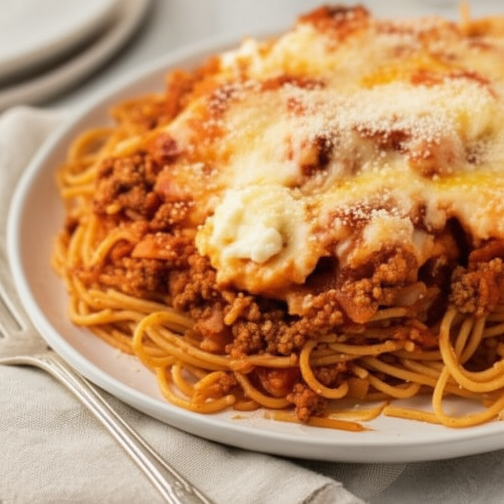 Baked Spaghetti Weight Watchers Friendly image
