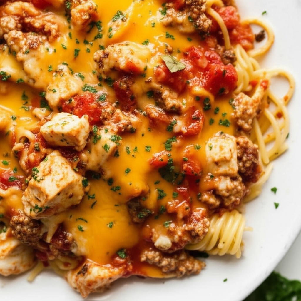 Baked Spaghetti With Chicken image