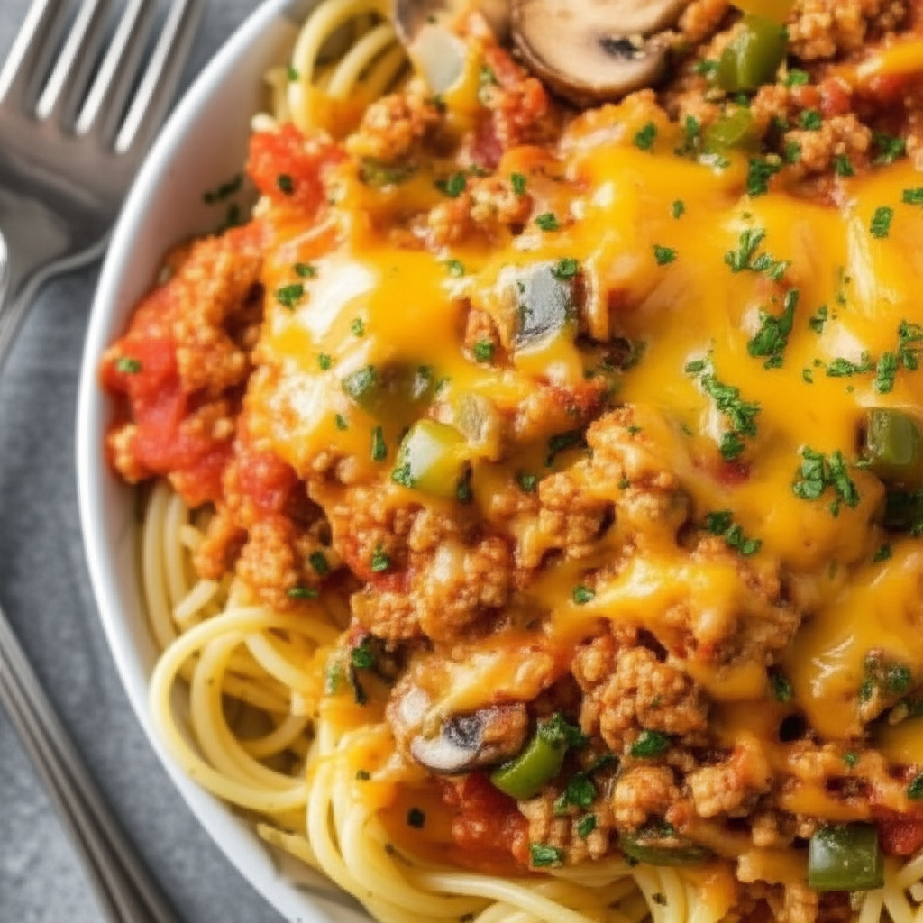 Baked Spaghetti With Ground Turkey Meat image