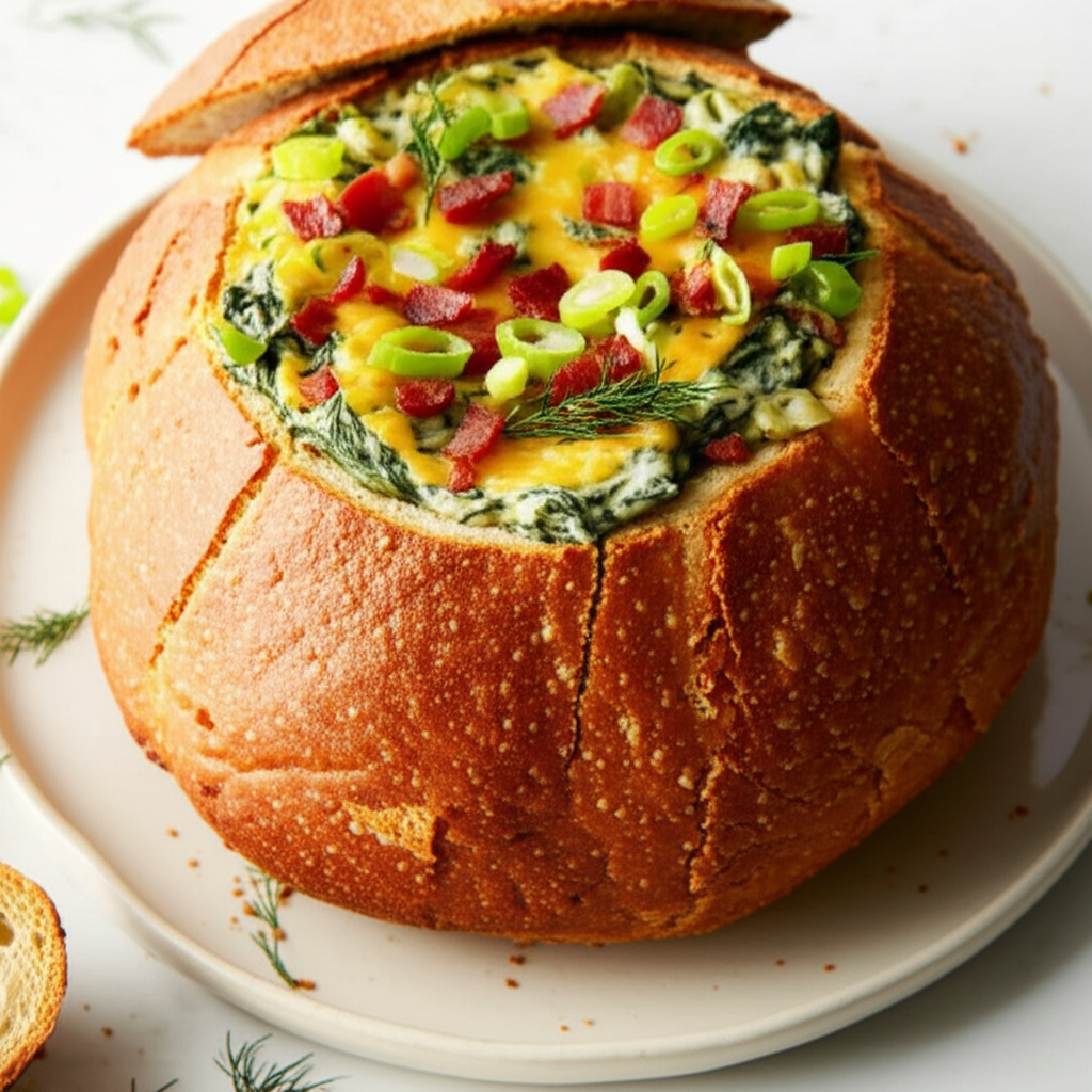 Baked Spinach Dip Loaf image