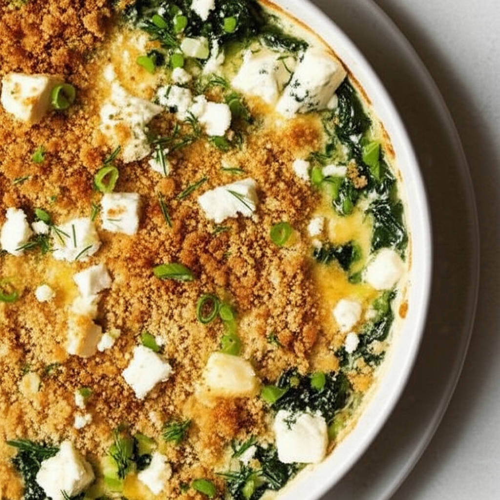 Baked Spinach With Three Cheeses image