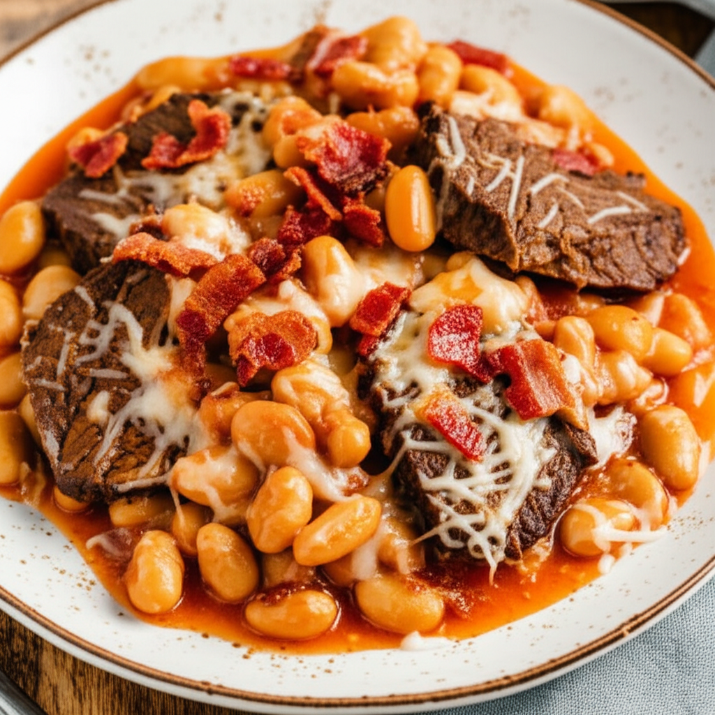 Baked Steak And Lima Beans image