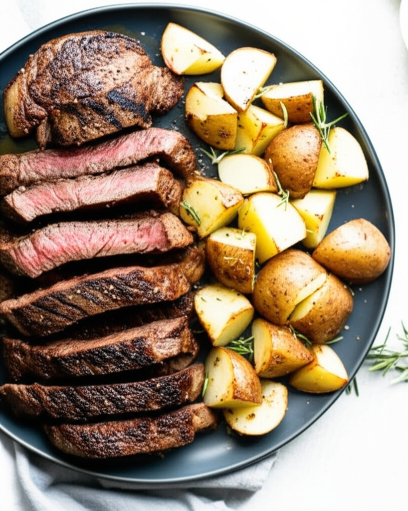 Baked Steak And Potatoes image
