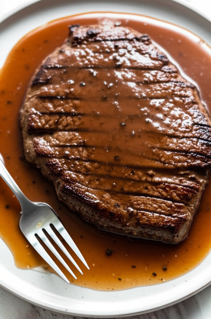 Baked Steak With Pan Gravy image