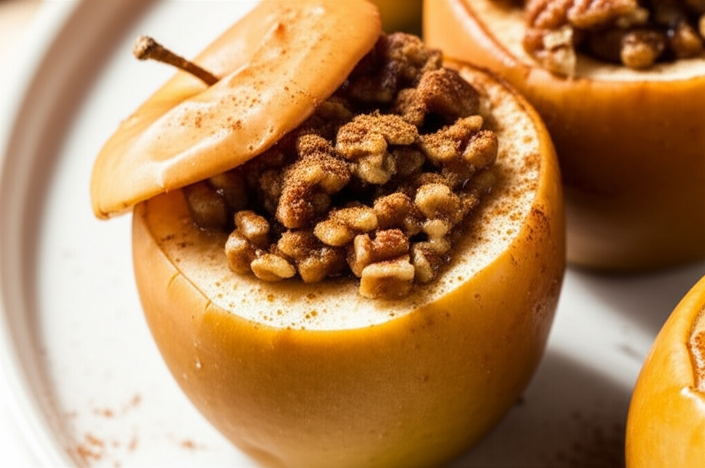 Baked Stuffed Apples With Walnuts Or Pecans image