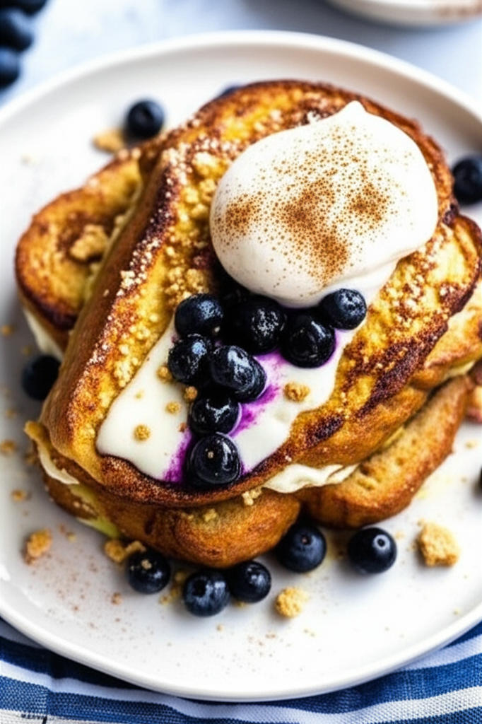 Baked Stuffed Blueberry French Toast For 2 image