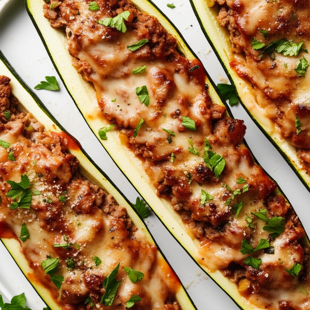 Baked Stuffed Garden Zucchini image