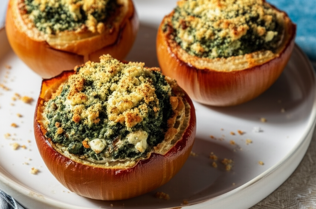Baked Stuffed Onions With Spinach Feta image