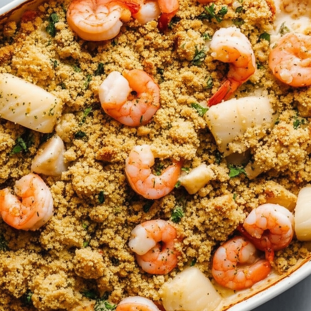 Baked Stuffed Seafood Casserole image