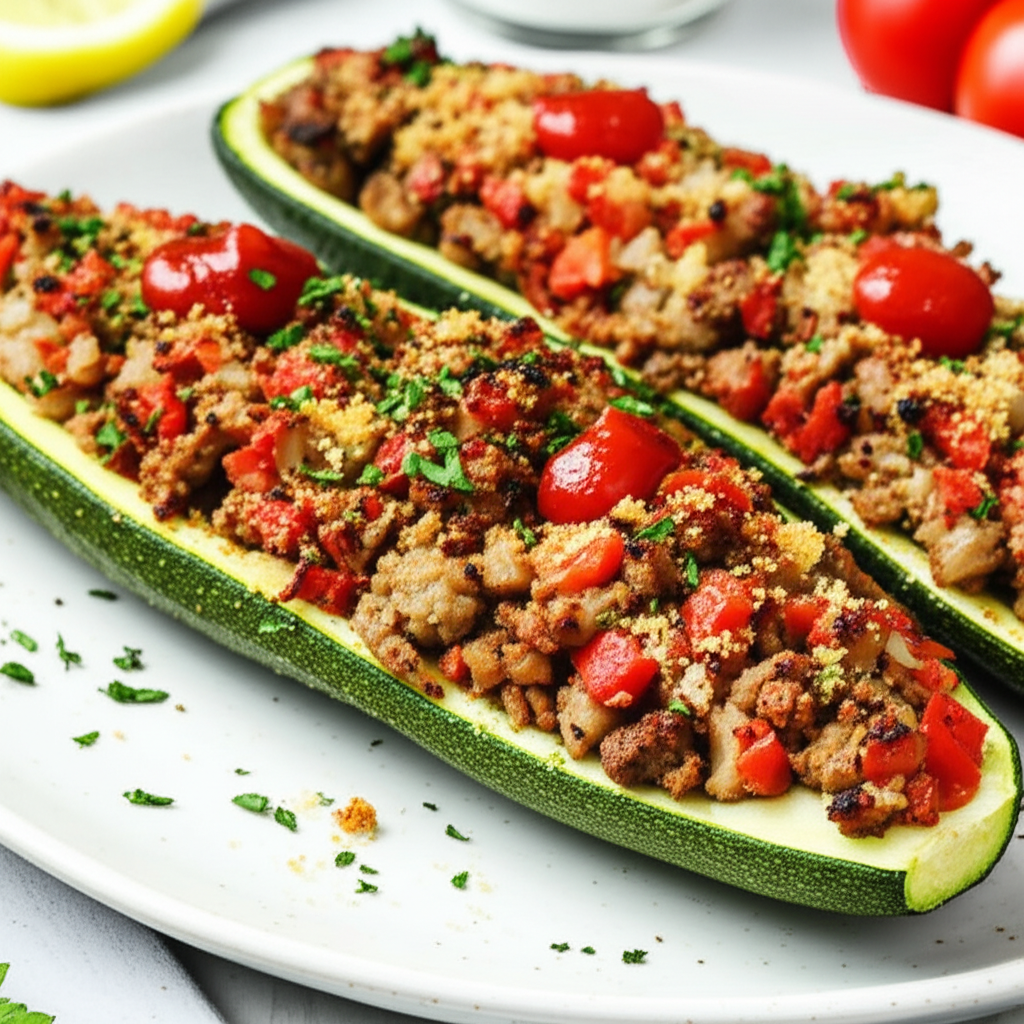 Baked Stuffed Zucchini image