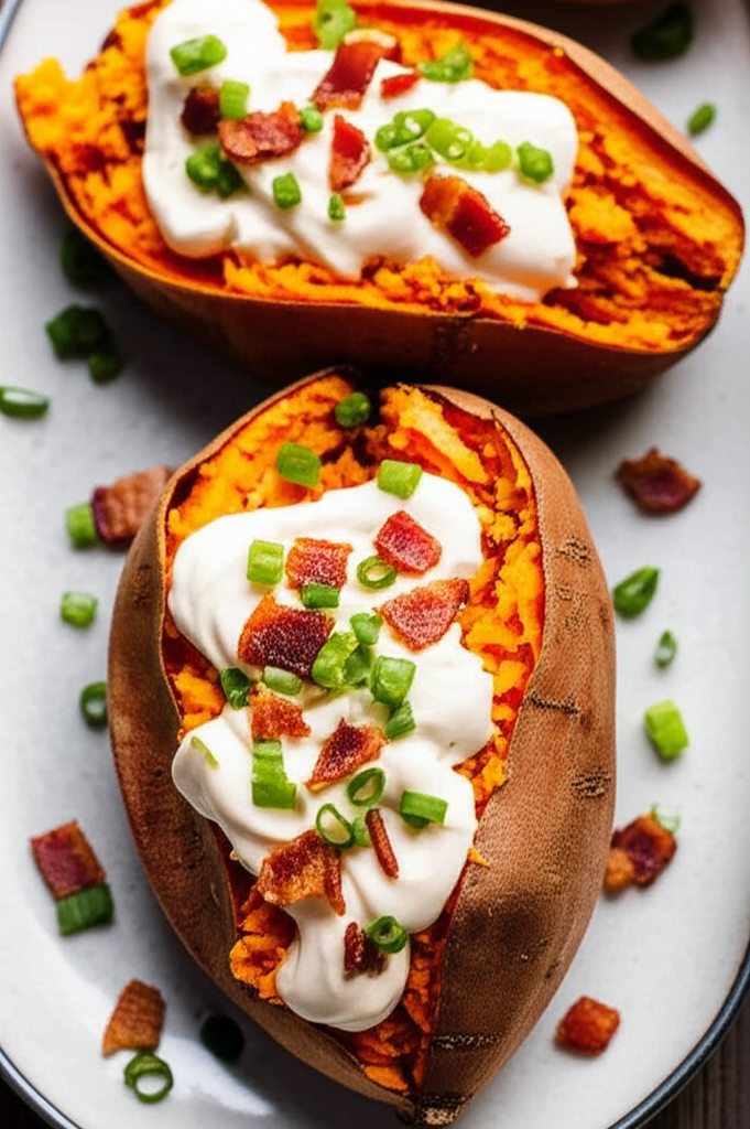 Baked Sweet Potato With Maple Jalapeno Sour Cream image