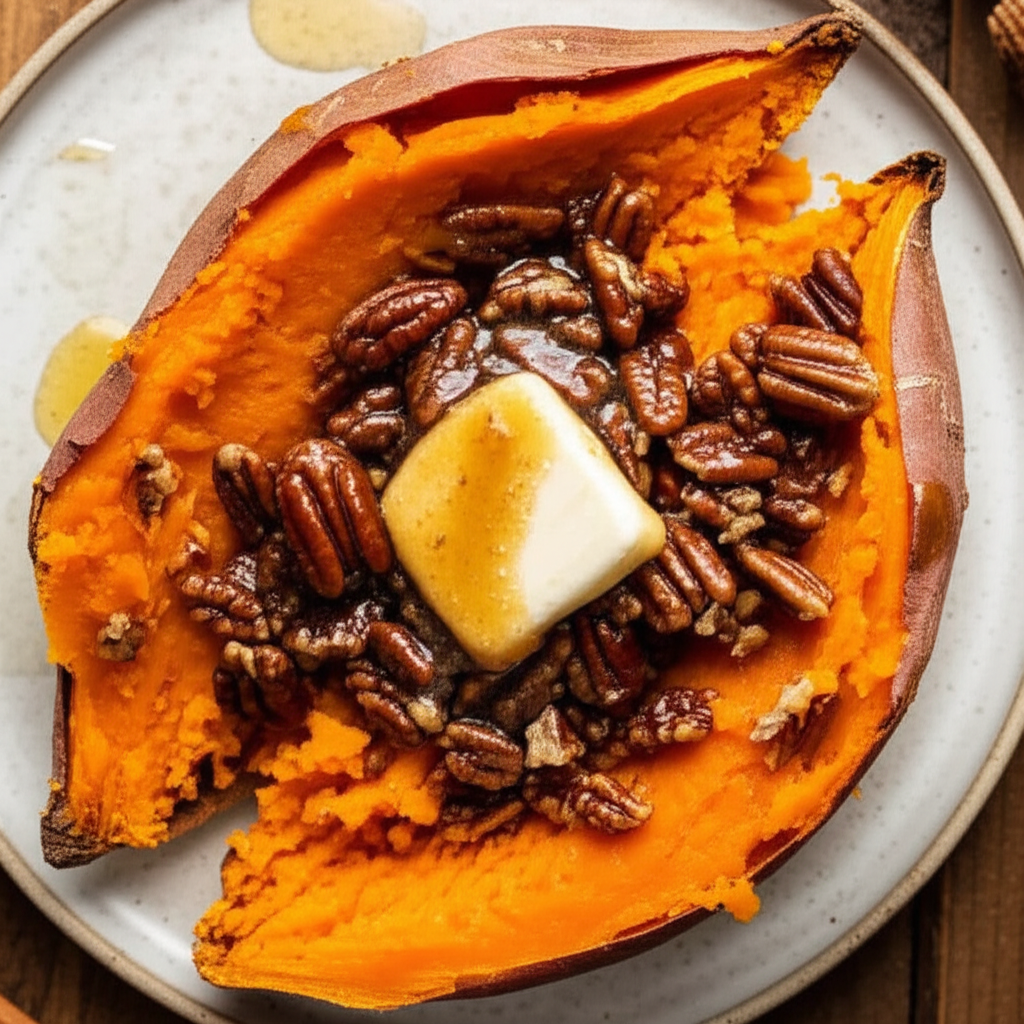 Baked Sweet Potatoes With Brown Sugar Pecan Butter image