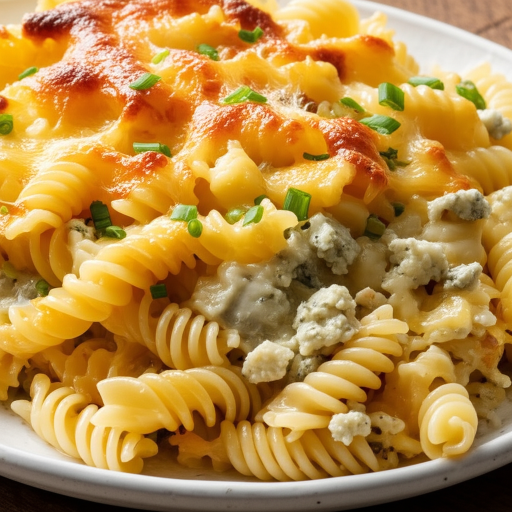 Baked Three Cheeses And Buttered Spirals image