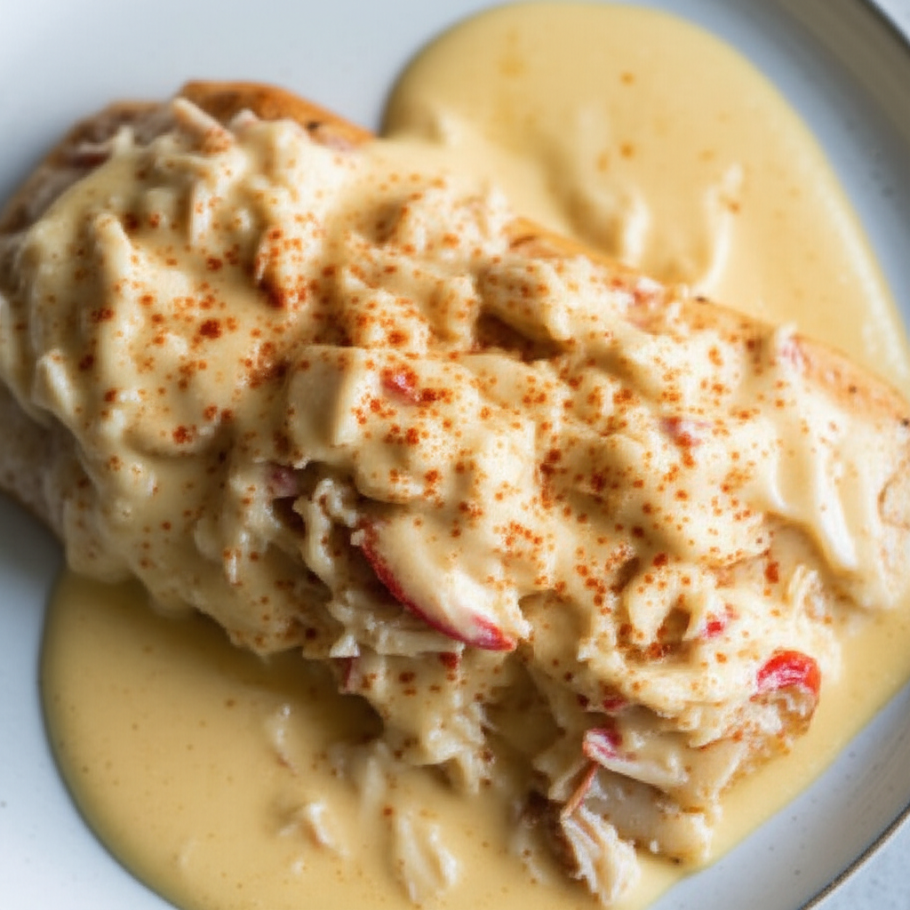 Baked Tilapia W Fondue Sauce And Crab image
