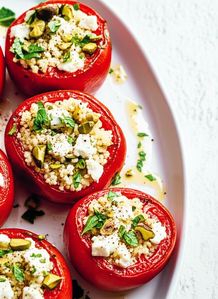 Baked Tomatoes Stuffed With Couscous And Feta image