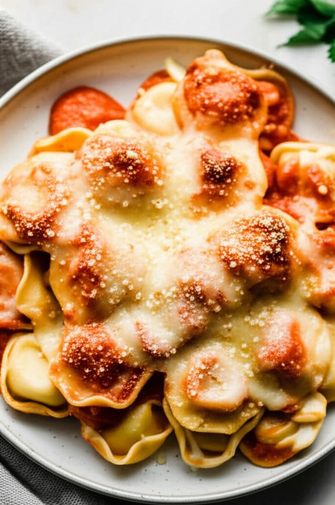 Baked Tortellini With Red And White Clam Sauce image