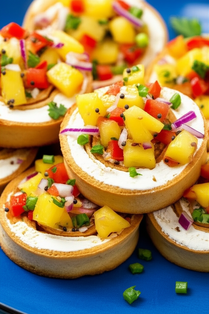 Baked Tortilla Wheels With Pineapple Salsa image