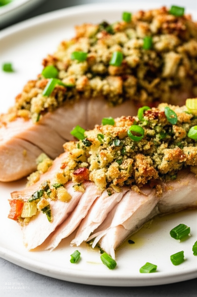 Baked Trout Fillets With Bread Stuffing image