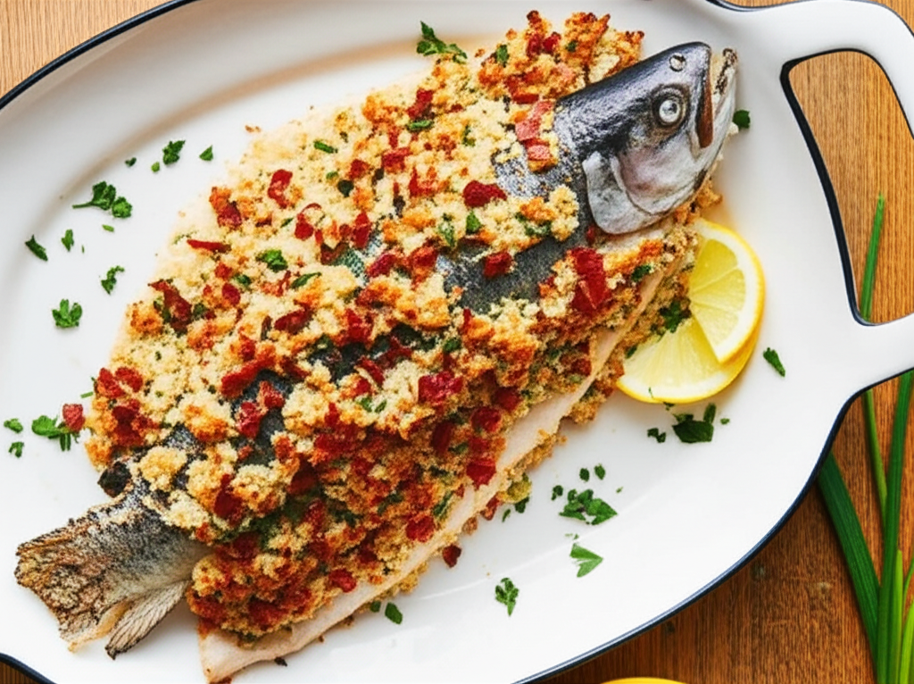 Baked Trout Stuffed With Crab image