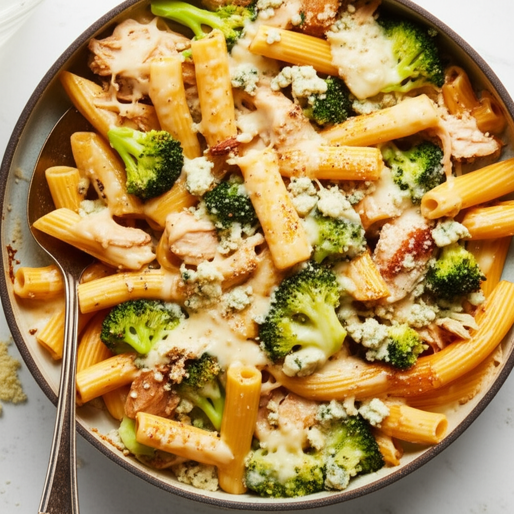 Baked Tubini With Roasted Chicken And Three Cheeses image