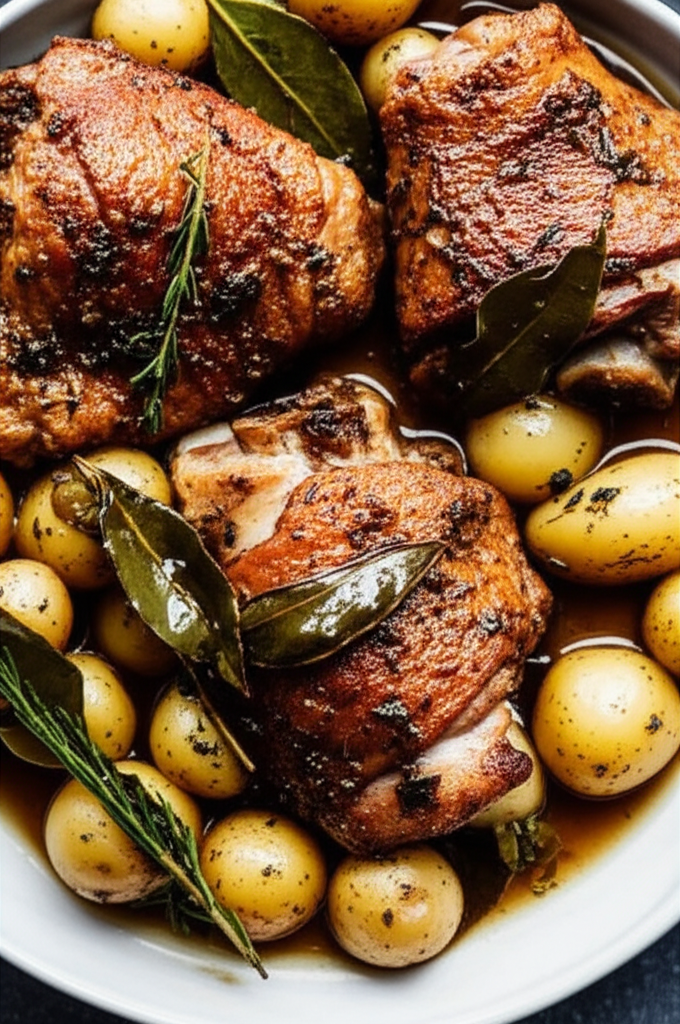 Baked Turkey Thighs In Wine Herbs image