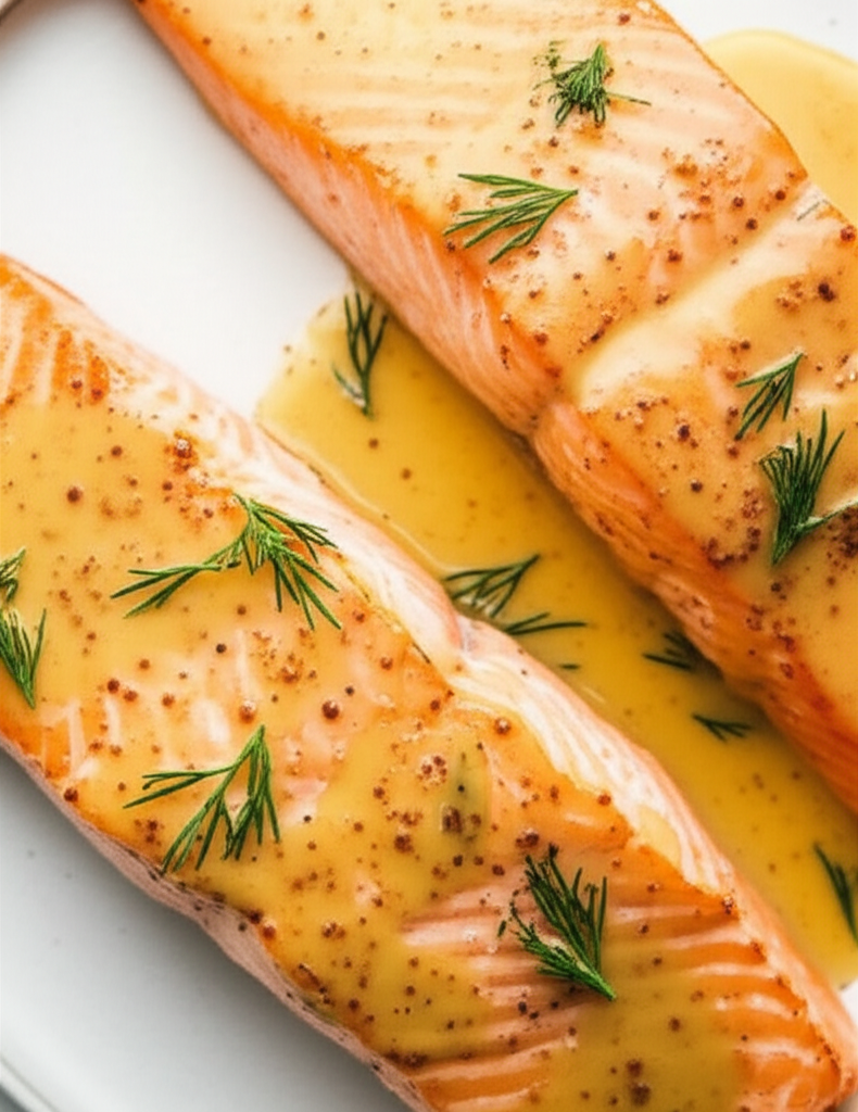 5 Ingredient Salmon In A Mustard Honey Cream Sauce image