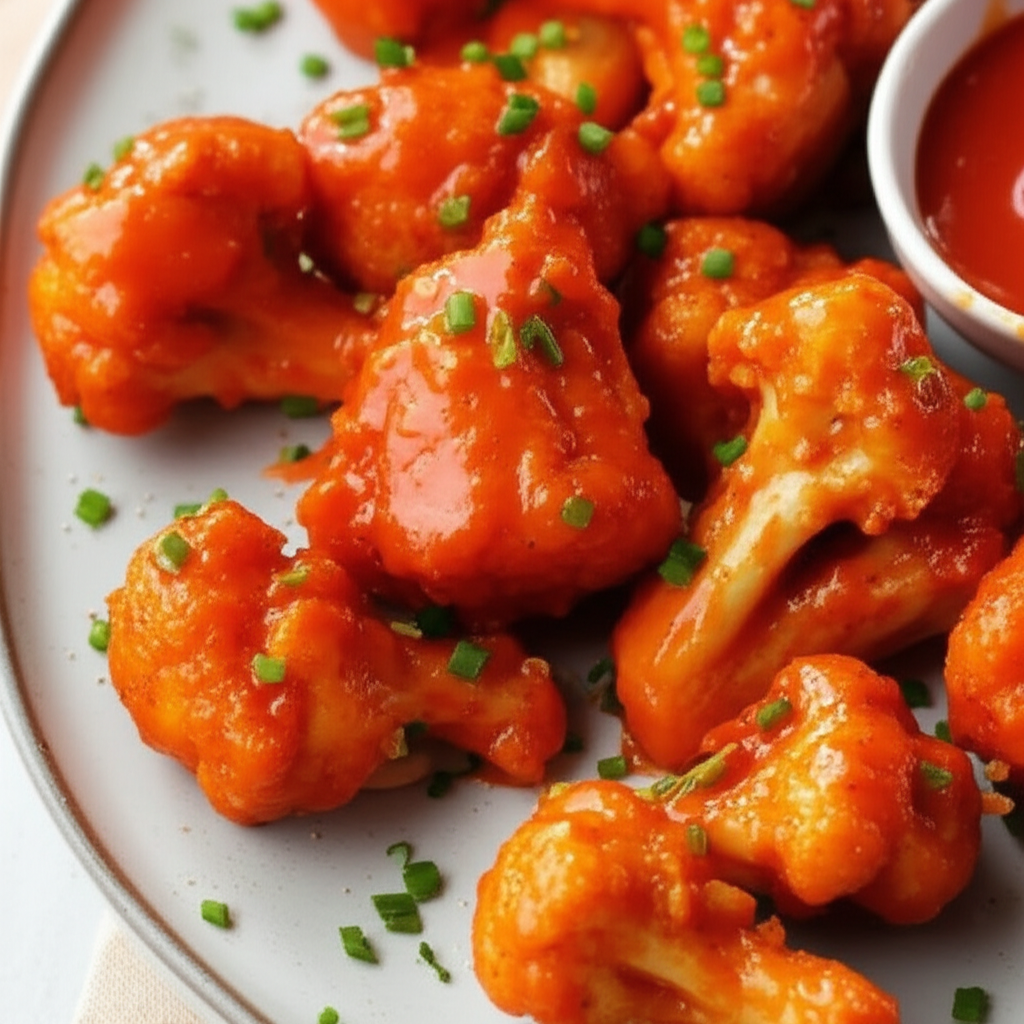 Baked Vegetarian Buffalo Cauliflower Wings image