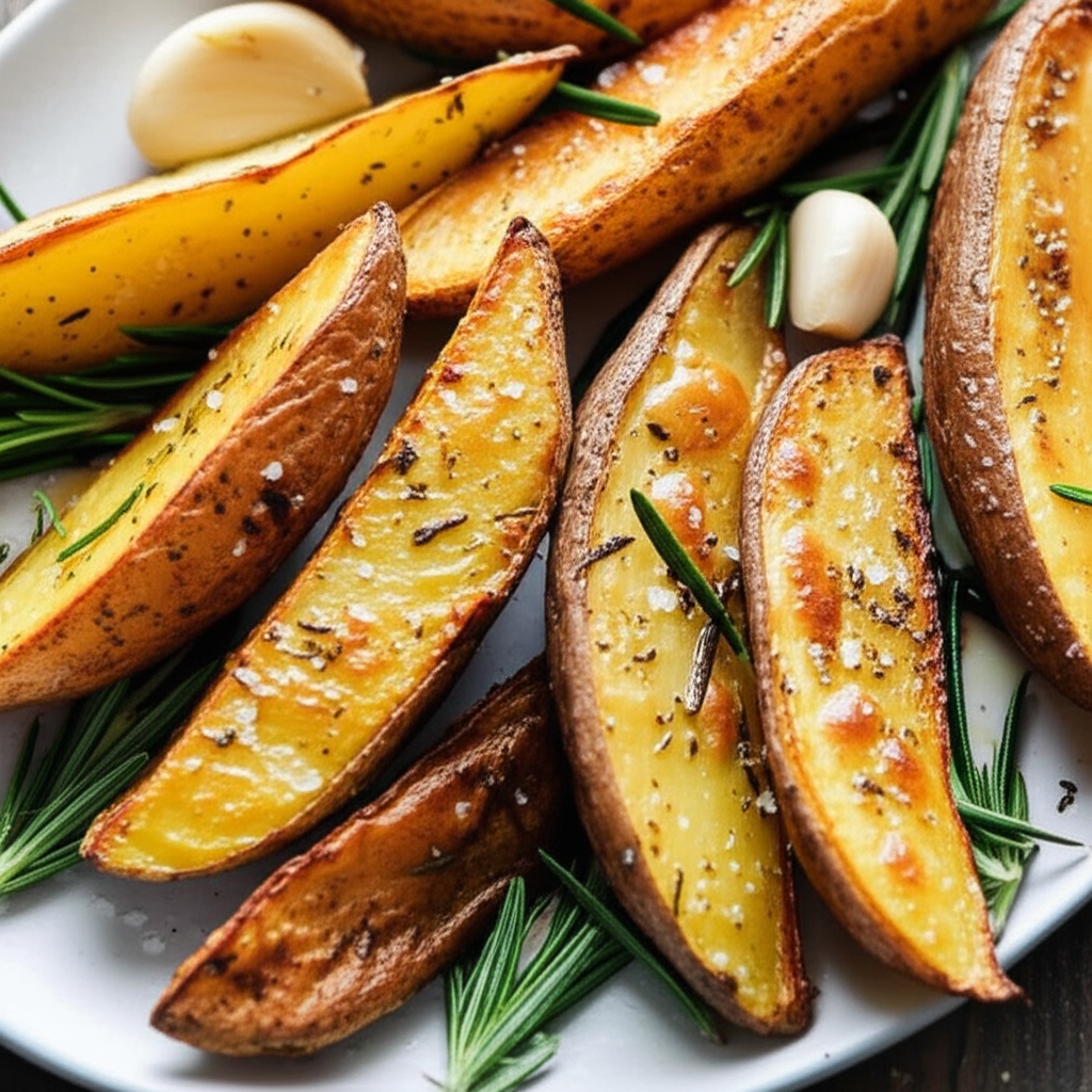 Baked Wedges With Fresh Rosemary And Sea Salt image