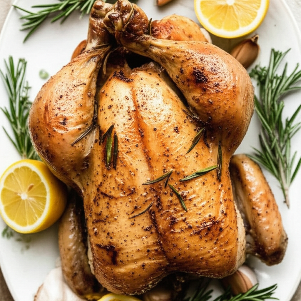 Baked Whole Chicken With Rosemary image