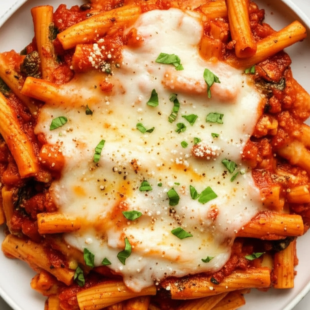 Baked Ziti With Spinach And Cheese image