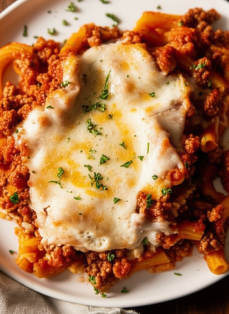 Baked Ziti With Thick Rich Meat Sauce image