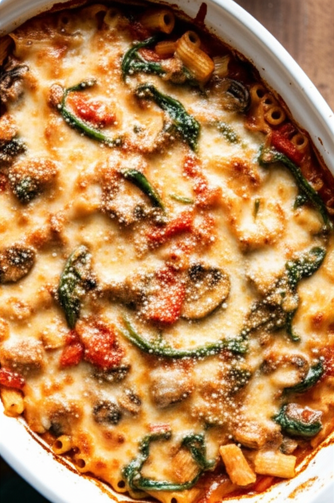 Baked Ziti With Vegetables And Mushrooms image