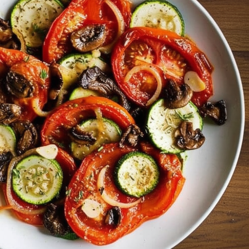 Baked Zucchini Eggplant Aubergine And Tomatoes image