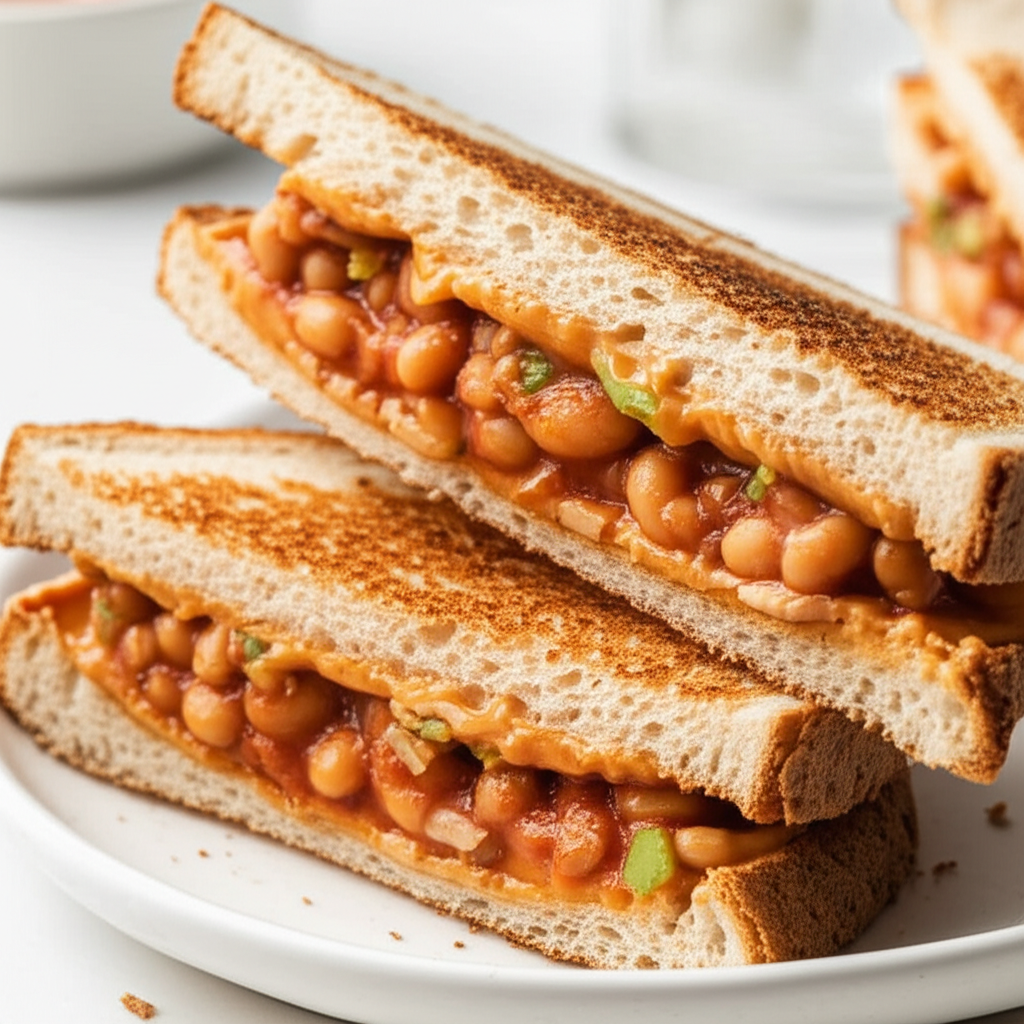 Baked Bean And Peanut Sandwiches image