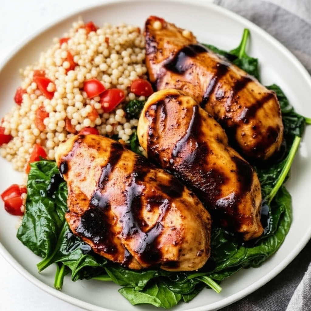 Balsamic Chicken With Baby Spinach image