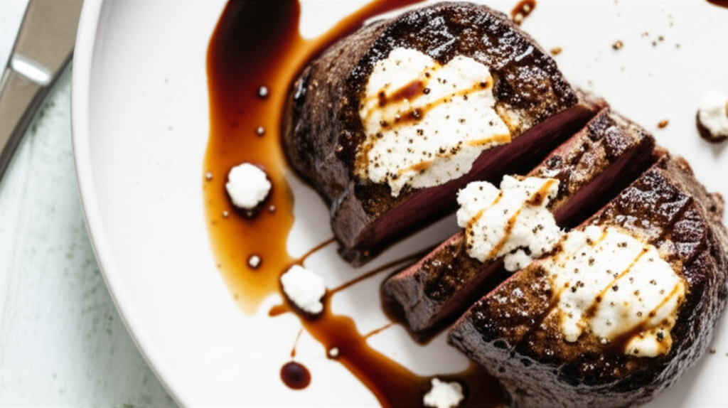 Balsamic And Goat Cheese Filet Mignon image