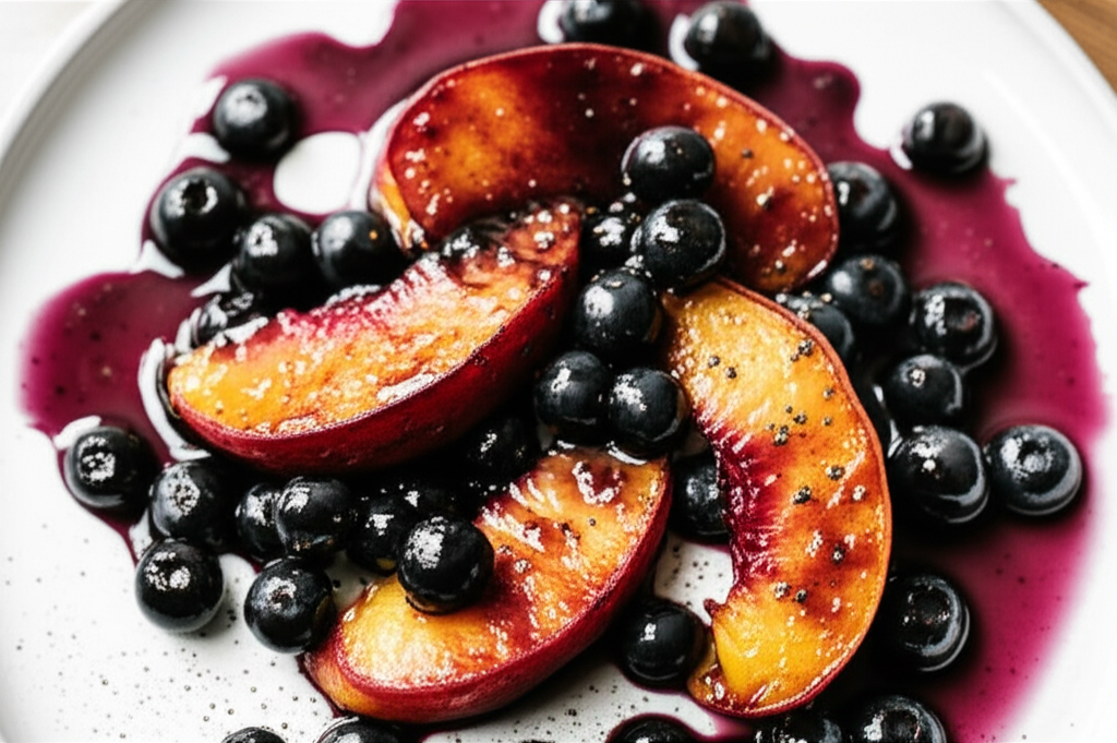 Balsamic Blueberries And Peaches image