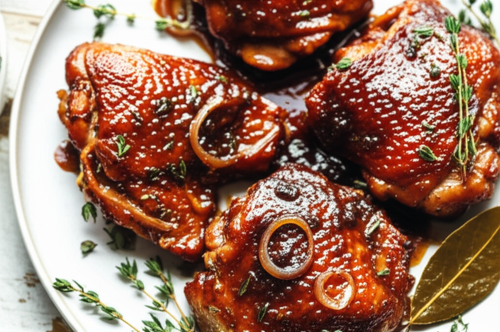 Balsamic Braised Chicken With Honey image