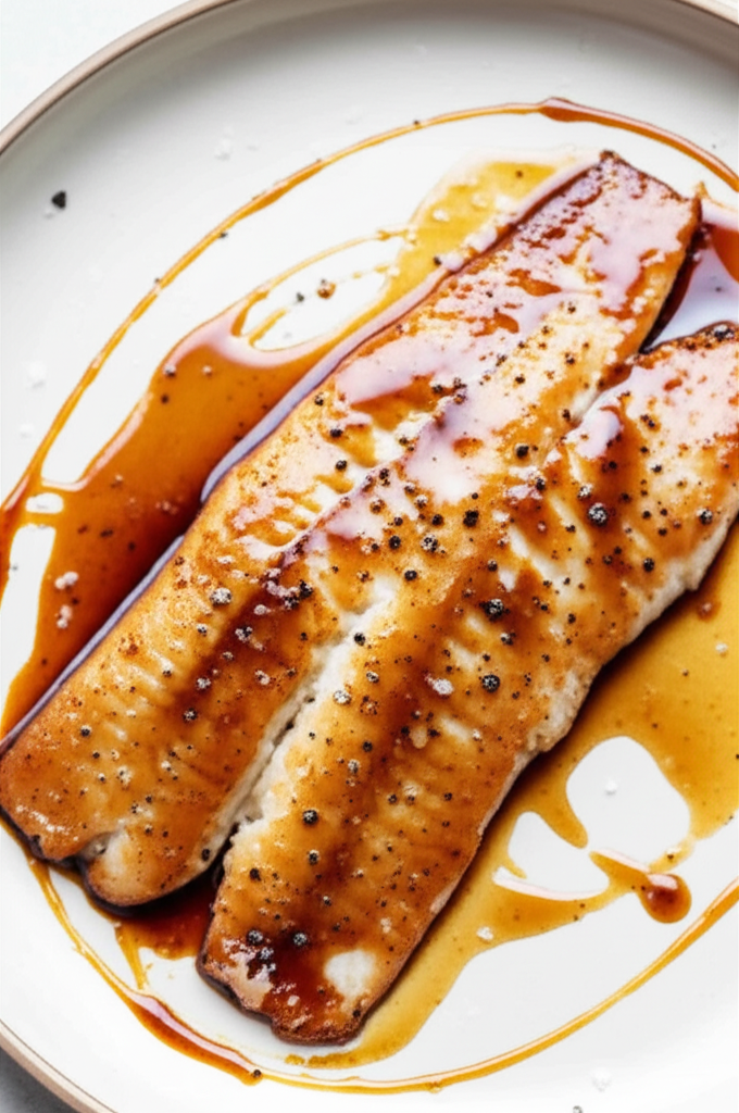 Balsamic Browned Butter Over Tilapia Fillets image