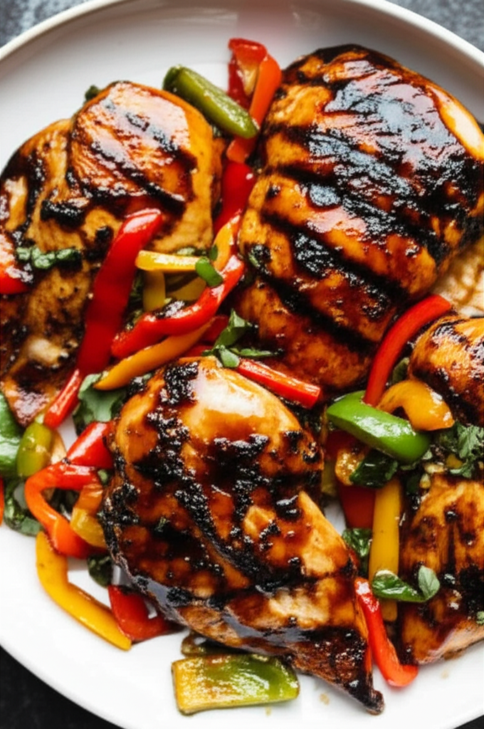 Balsamic Chicken Breasts With Peppers And Onions image