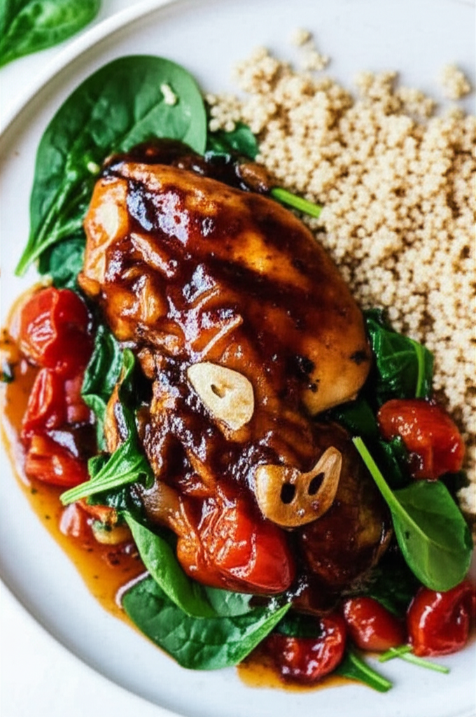 Balsamic Chicken With Baby Spinach image