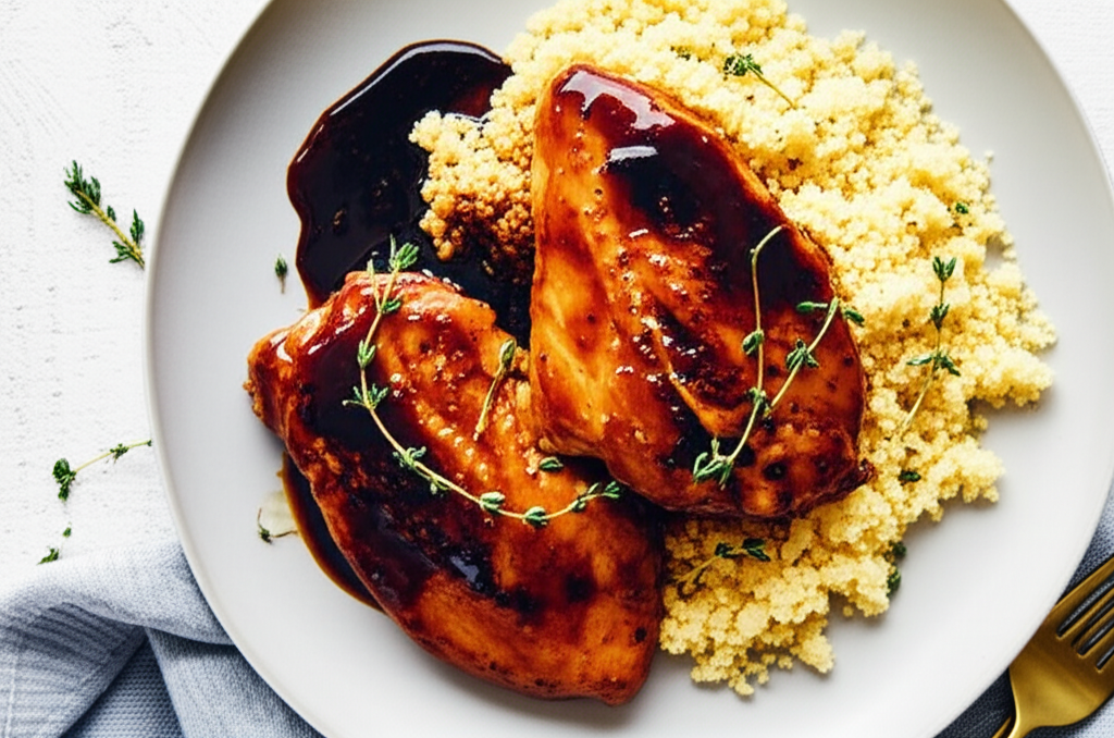 Balsamic Chicken With Garlic Couscous image
