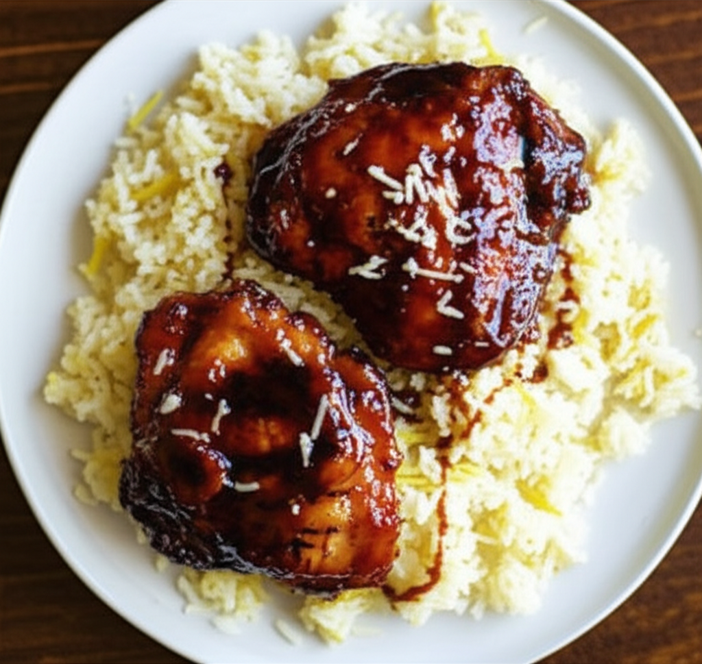 Balsamic Chicken With Ginger Rice image
