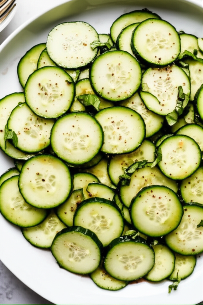 Balsamic Cucumbers With Basil image